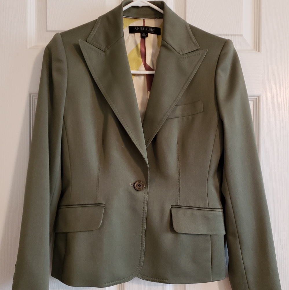Anne Klein green blazer petite